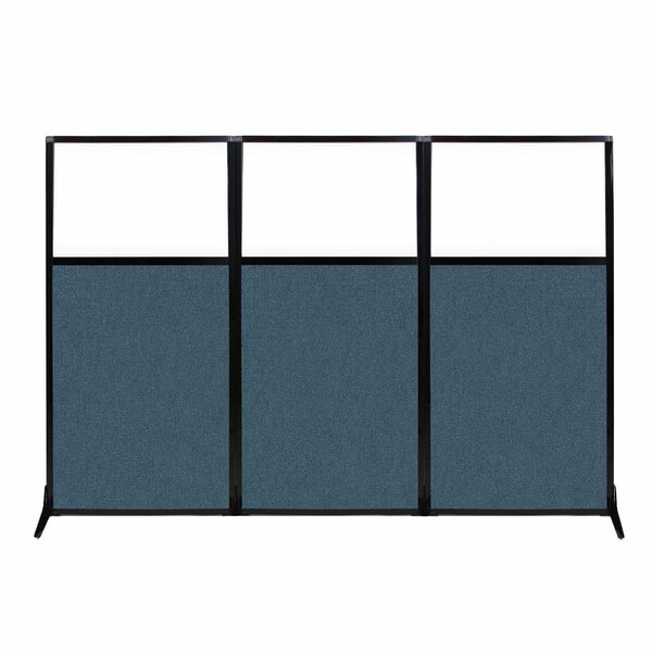 Work Station Screen 99" x 70" Caribbean Fabric With Clear Window